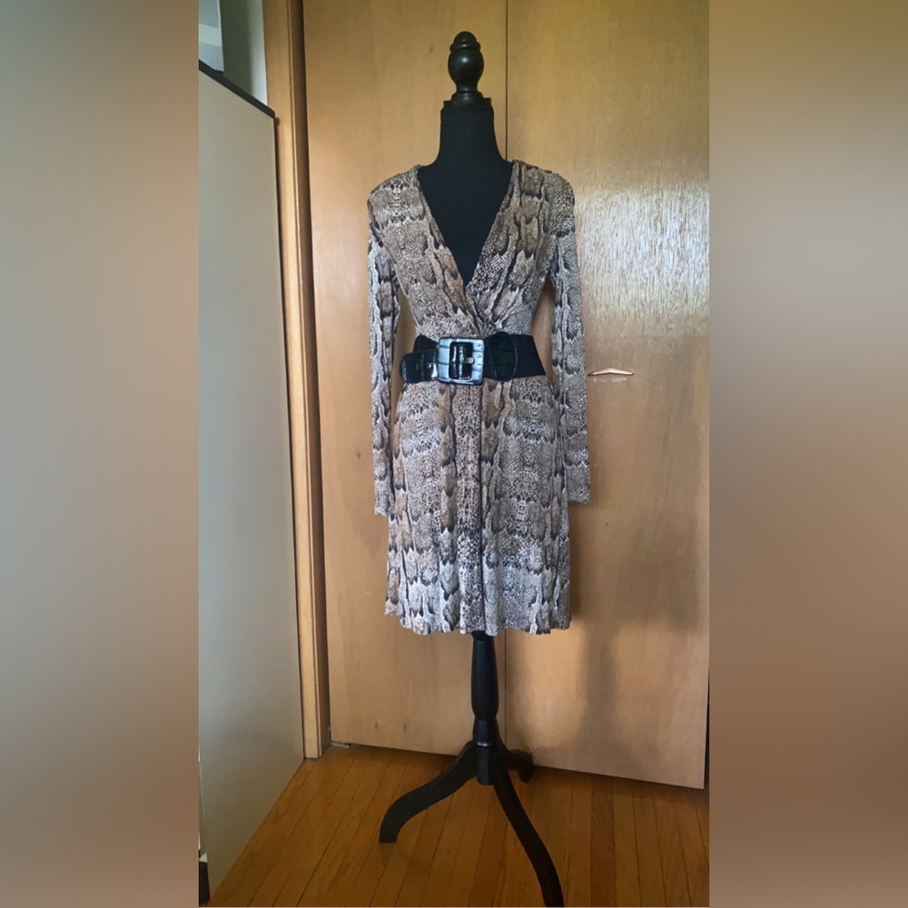 Long sleeve, v neck dress